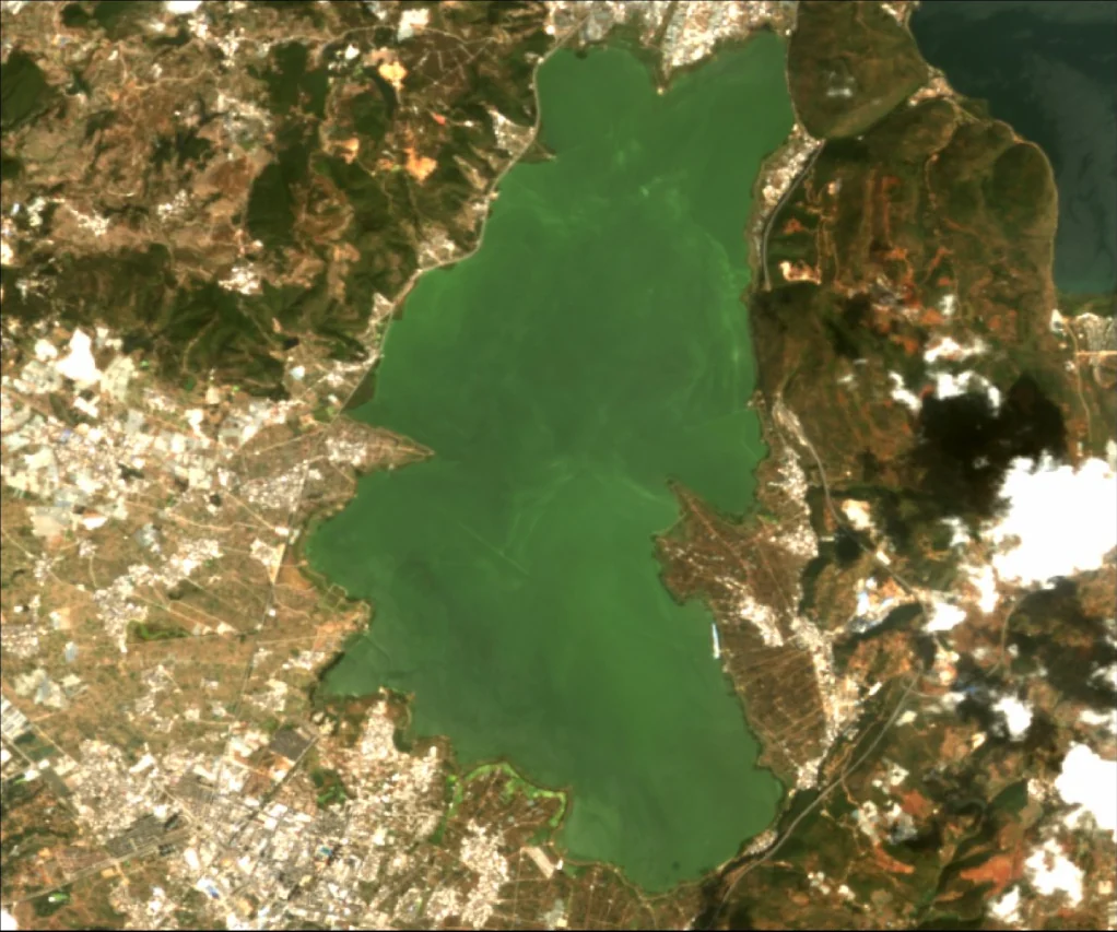 Satellite view of Xingyun Lake